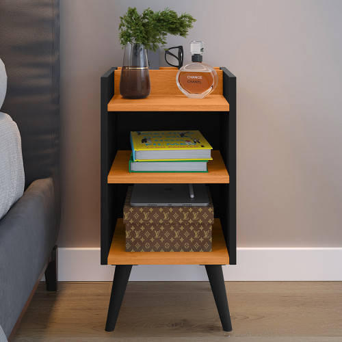 Mesa de Cabeceira MAX - Preto/Cinamomo