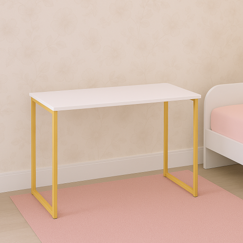 MESA ATHENAS- BRANCO/DOURADO