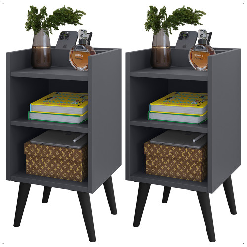 Kit 2 Mesa de Cabeceira MAX - Cinza