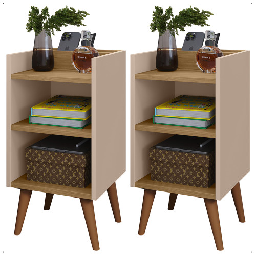 Kit 2 Mesa de cabeceira Max - Fendi / Hanover ( 2 UN )