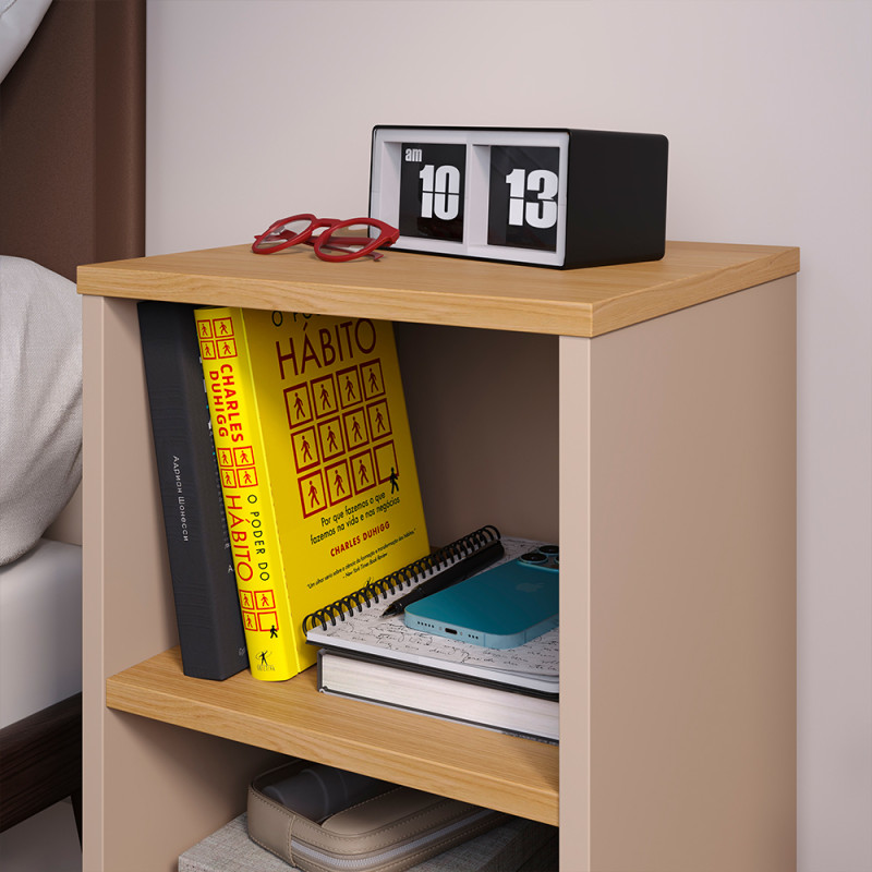 Mesa de cabeceira Charme - Fendi / Hanover  ( Unitário )
