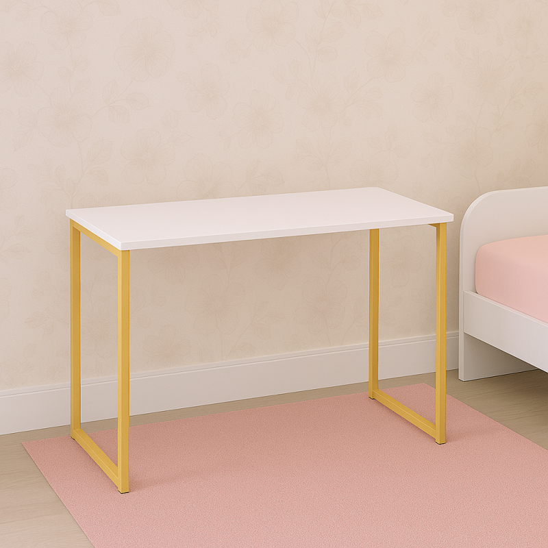 MESA ATHENAS- BRANCO/DOURADO