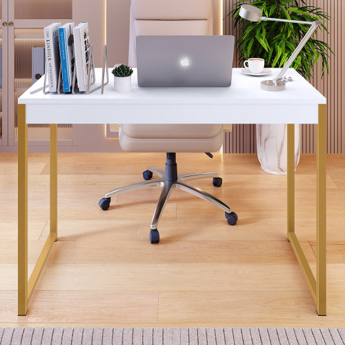 Mesa Mega - Branco/Dourado