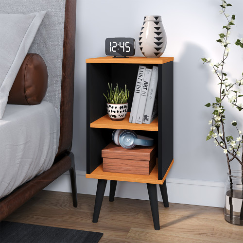 Mesa de Cabeceira Charme - Preto/Cinamomo