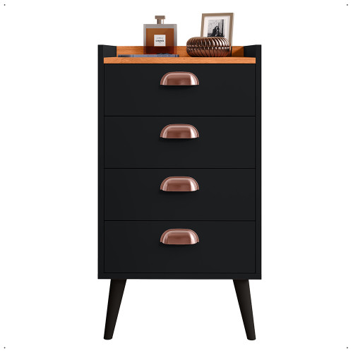 Gaveteiro Monet - Preto / Cinamomo